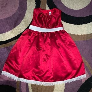 Girls Cherokee Fancy Red Dress with Red Velvet Sweater--- Size 5 T (2 piece)
